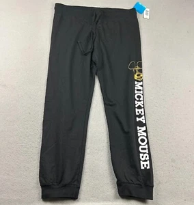 Disney Mickey Mouse Pants Youth XL 15/17 Black Elastic Waist Jogger Boys NWT - Picture 1 of 11