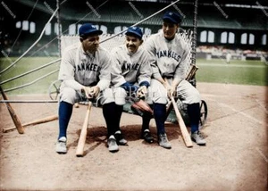 DO489 Babe Ruth - Lou Gehrig Bob Shawkey 8x10 11x14 16x20 Colorized Photo - Picture 1 of 1