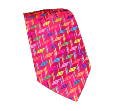 DUCHAMP LONDON, IMPRESIONANTE CORBATA CERISE Y MULTICOLOR 'CANDY BASTON STRIPE', FREEPOST Foto 1 de 4