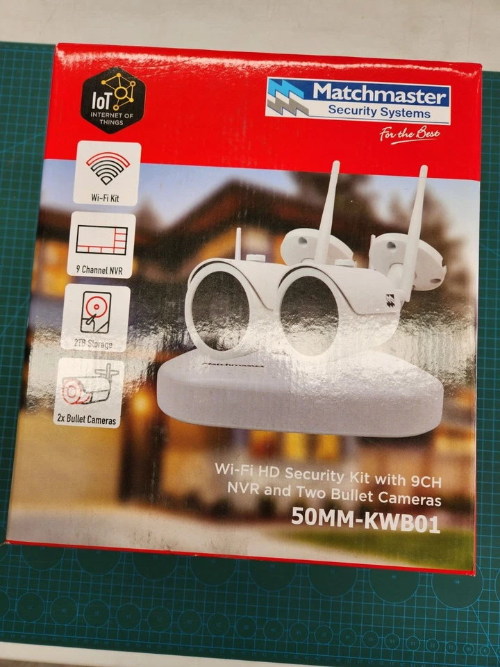 MATCHMASTER WI-FI KIT - 2TB NVR,  2 X BULLET CAMERAS, 9 CHANNEL - 50MM-KWB01 - Image 1 of 4