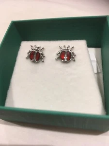 Studs / Earrings Red Ladybird Paua Abalone Shell Jewellery For Pierced Ears. - Picture 1 of 2
