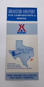 Mappa brochure vintage Galveston Freeport TX Texas KOA campeggi e marina A2 - Foto 1 di 3