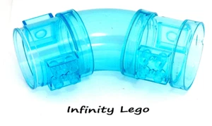 LEGO Trans-Light Blue 3 Cylinder Tubes 1 Curved 45 &2 Straight Park 49736 49736 - Picture 1 of 2