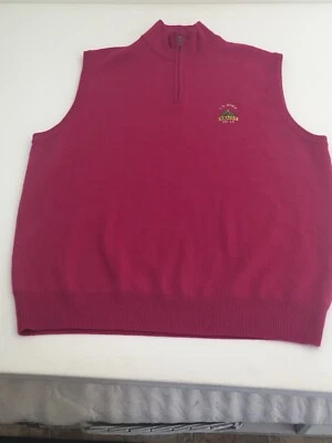Chaleco polo de golf US Open Merion 2013 L rosa 1/4 cremallera lana merino sin mangas a/a24" Foto 1 de 4