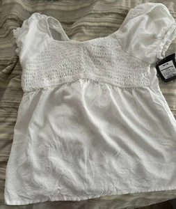 Girls' Socked Bodice Puff Sleeve Woven Top - Art Class™ Medium (7/8) NWT - Picture 1 of 4
