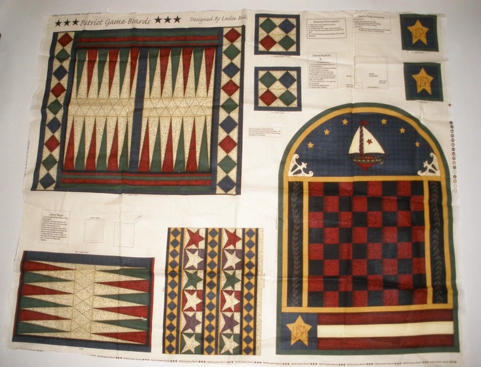 Painel de tecido de algodão Leslie Beck Patriot Game Boards Cranston - Imagem 1 de 1
