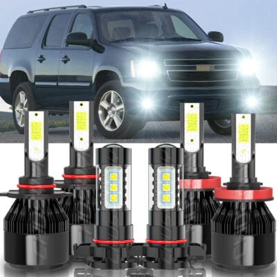 Kit combo 6500k farol de LED + lâmpadas de neblina para Chevy Suburban Tahoe 2007-2014 - Imagem 1 de 4