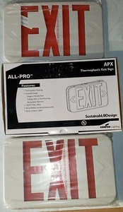 All Pro 25-Watt White Integrated LED Exit Sign/Red Letters 120/277VAC, 60Hz - Picture 1 of 3