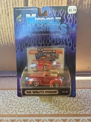  Mint New Muscle Machines  Orange ‘40 Willys Pickup’ -01-21- First Edition - Image 1 of 4