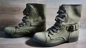 Arizona Canvas Army grüne Stiefelette Schnürung mit Keilabsatz Größe 7 Freizeitschuh - Bild 1 von 5
