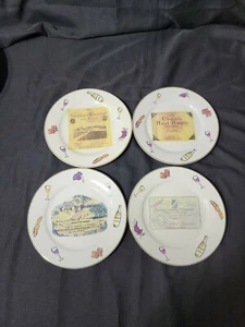 SET of 4 Classic ROSANNA CHATEAU 8" Plates MADE in ITALY different Chateaus  - Picture 1 of 6