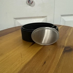 Cinturón Chico’s Negro Cuero Genuino Tono Plateado Hebilla Talla Mediana  - Imagen 1 de 6