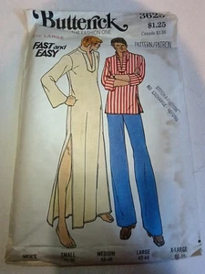 Butterick 3625 Mens Caftan or Top Tunic ©1974 size L (42-44) Fast & Easy Vintage - Picture 1 of 3