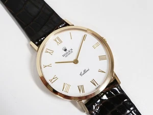 ROLEX Watch CELLINI WHITE 4112 N YELLOW GOLD MANUAL WINDING MEN Case 32mm - Picture 1 of 8