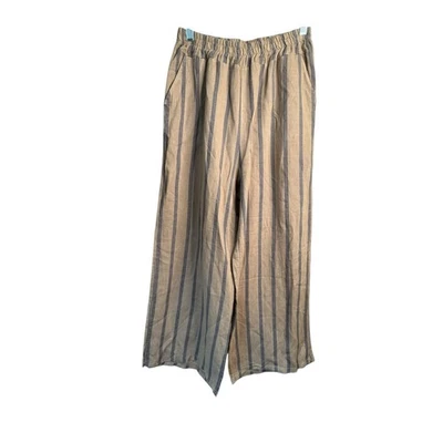 Pantalones Milio Milano Italia Lino Pierna Ancha Playa Lagenlook Talla M Boho Elástico G24 Foto 1 de 4