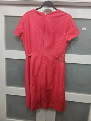 Nuevo con etiquetas Vestido Vaina Talbots Para Mujer Rosa Manga Corta Mezcla de Algodón Forrado 14P Foto 1 de 4