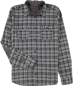 Buffalo David Bitton Sitroll Chambray Plaid Button Up Multicoloured Large - Picture 1 of 1