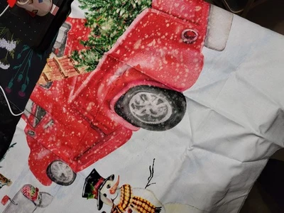 New Red Truck Fabric Panel 45"L X 36"W Quilting Sewing Crafting - Image 1 of 4