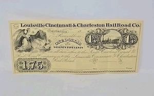 American Bank Note Louisville Cincinnati Charleston RR Reprint $1.75  - Picture 1 of 3