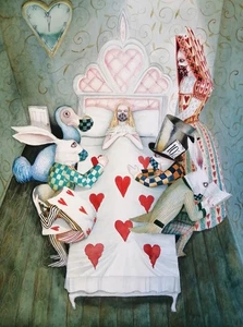 Alice in Wonderland Mad Sick Bed Signed Print Dominic Murphy - Picture 1 of 1