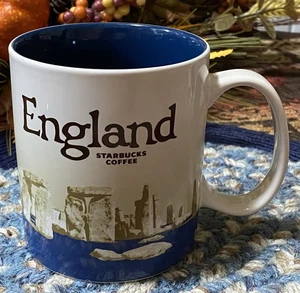 Starbucks England Mug 2016 Global Icon Series 16oz Blue Interior - Picture 1 of 6
