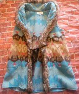 tasha polizzi Womens Aztec Long Vest Sz Medium Blanket Western - Picture 1 of 1