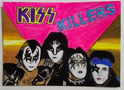 Aceo Kiss capa arte música banda rock Gene Simmons Peter Criss Paul Stanley Ace  - Imagem 1 de 3