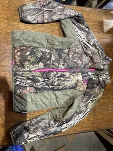 Mossy Oak Jacket Womens L Camo Pink  Puffer Coat Hunting Thinsulate - Picture 1 of 7