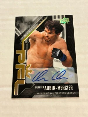 2022 UPPER DECK PFL OLIVIER AUBIN-MERCIER GOLD FOIL AUTO SP - Image 1 of 2