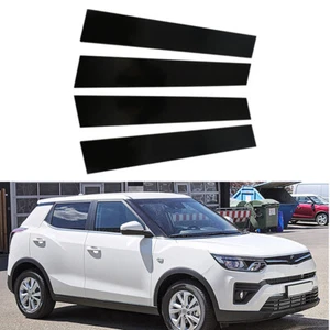 4x Postes de pilar de puerta de ventana negros aptos para SsangYong Tivoli 2015-2023 - Imagen 1 de 13