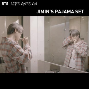 KPOP Life Goes On BTS Jimin Coral Plaid Pajama Set 100% Cotton+Free Tracking N. - Picture 1 of 24