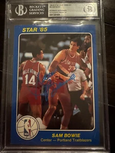 Sam Bowie Signed 1985 Star NBA Court Kings Super 5x7 #44 Rookie AUTO BA Grade 10 - Picture 1 of 5