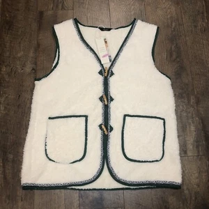Women's Casual Fuzzy Fleece Vest Warm Open Front Sherpa Cozy Sleeveless Medium - Picture 1 of 6