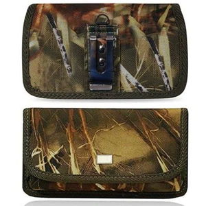 For iPhone XS / iPhone XS Max Rugged Nylon Belt Clip Holster Pouch Camouflage - Picture 1 of 8