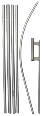 Kit de poste de bandeira de penas super polo Swooper Pole 16 pés com ponta de chão - kit de poste - Imagem 1 de 4