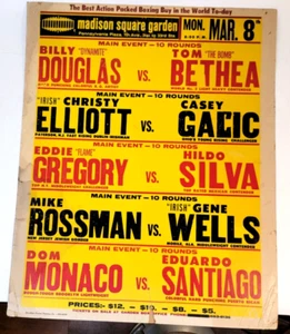 ORIGINAL 1976 Madison Square Garden Boxen Poster Tom Bethea Ed Gregory Rossman - Bild 1 von 15