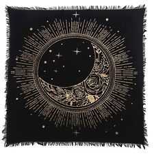 Sun Moon Star Tarot Spread Altar Cloth Cotton Witchcraft Sacred Witchery