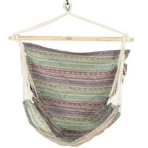 Equip Jacquard Swing One Person Hammock Chair, Cotton Polyester Blend Blue Cu... - Picture 1 of 14