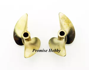 4519 Left & Right Brass Prop Dia 45mm Pitch 1.9 for 3/16" Cable Shaft RC Boat - Picture 1 of 3