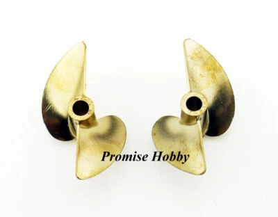 4519 Left & Right Brass Prop Dia 45mm Pitch 1.9 for 3/16" Cable Shaft RC Boat - Image 1 of 4