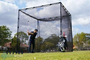 Golf Practice Cage 3x3m | Strong Steel Frame | Heavy Duty Net w/ back drop Net - Picture 1 of 8