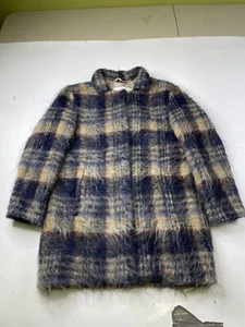 CLOSED Bubble Pori Coat Size XS Alpaca Mohair Wool Blend Plaid Jacket Womens - Picture 1 of 9