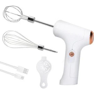 Cordless Hand Mixer Handheld Electric Whisk w/ 3 Speed Egg Beater Kitchen - Picture 1 of 6