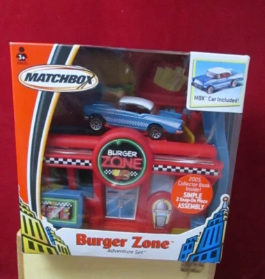 2005 Matchbox Burger Zone Adventure Set In Box 57 Chevy MBX Car Included NEW! - Image 1 of 4