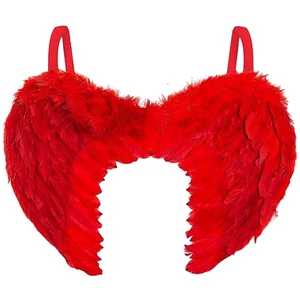 Blanco, Rojo O Negro Pluma Alas de Ángel Halloween Navidad Fairy Disfraz - Imagen 1 de 32