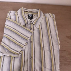 Kuhl Men's XL Striped Button Front Shirt S/S Metal Buttons Organic Cotton Blend - Picture 1 of 8