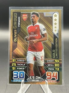 Gold Limited Edition Oliver Giroud Match Attax 2015-2016 Arsenal 15/16 # LE 3g - Picture 1 of 15