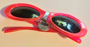 1960's MOD Fisher 402 pink orange translucent Plastic Frame Sunglasses Italy mfg - Picture 1 of 8