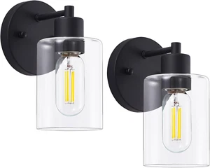Wall Sconces for Bathroom, Modern Vanity Light Fixtures, Black Wall Mount Lighti - Picture 1 of 8
