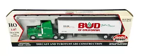 17010 Model Power HO 1/87 BUD of California Semi Truck Tractor w/STD Box Trailer - Picture 1 of 3